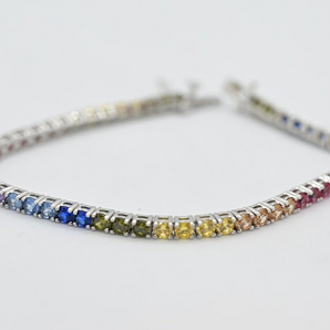 RAINBOW SAPPHIRE TENNIS BRACELET