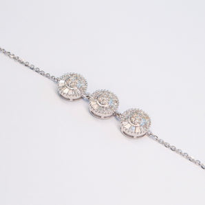 DIAMOND THREE CIRCLE BOLO BRACELET