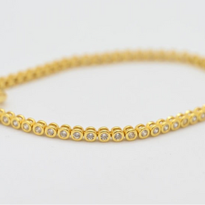 GOLD-PLATED STERLING SILVER BEADED TENNIS BRACELET