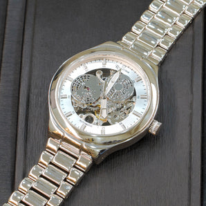 ROXERINA AUTOMATIC WHITE DIAL STERLING SILVER WATCH