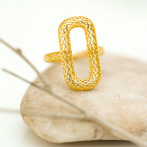 GOLD-PLATED SILVER ROPE RING