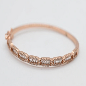 ROSE GOLD-PLATED STERLING SILVER BANGLE BRACELET