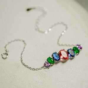 MULTI-COLOR SILVER CHARM BRACELET