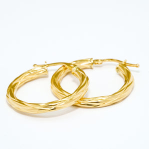 GOLD ROUND TWIST HOOPS