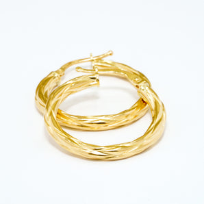 GOLD ROUND TWIST HOOPS