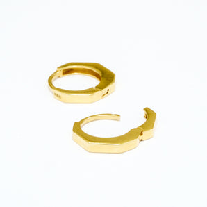 GOLD HEXAGON HOOPS