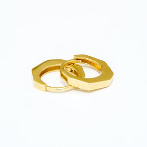 GOLD HEXAGON HOOPS