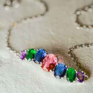 MULTI-COLOR SILVER CHARM BRACELET