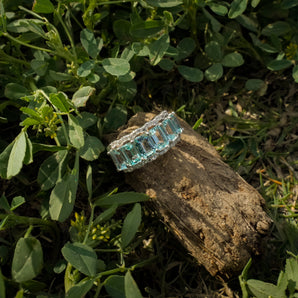 SKY BLUE TOPAZ ETERNITY BAND
