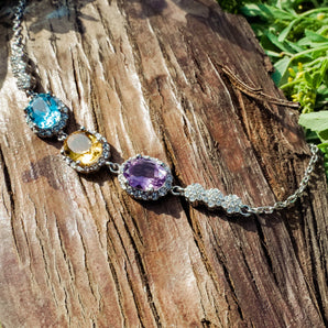 CERTIFIED TRILOGY GEMSTONE BRACELET