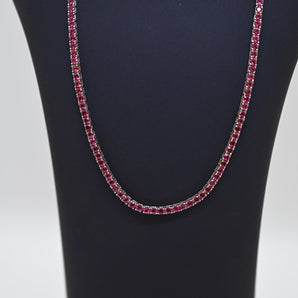 PINK ZIRCON TENNIS NECKLACE