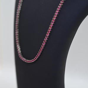 PINK ZIRCON TENNIS NECKLACE