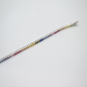 RAINBOW SAPPHIRE TENNIS BRACELET