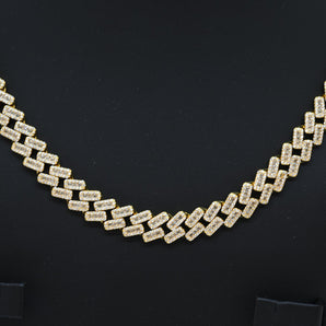 GOLD-PLATED DOMINO STERLING SILVER MEN'S NECKLACE