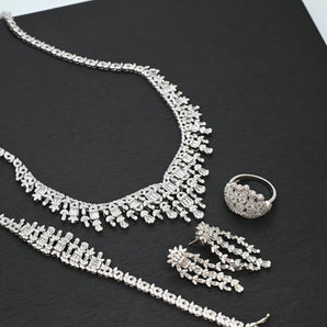 PRINCESS STERLING SILVER COLLAR NECKLACE SET