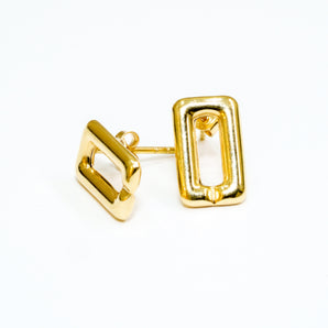 GOLD RECTANGLE DROP EARRINGS