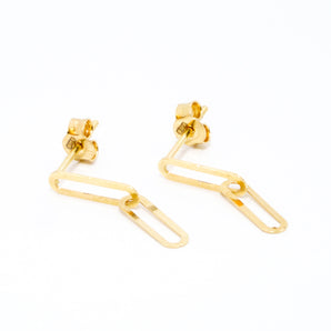 GOLD PAPERCLIP EARRINGS