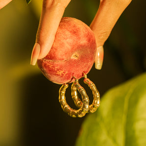 GOLD PLATED BONE HOOPS
