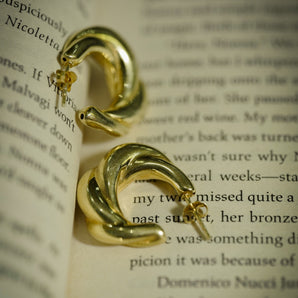 GOLD CROISSANT HOOPS
