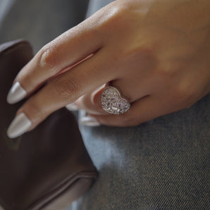 PAVE HEART RING