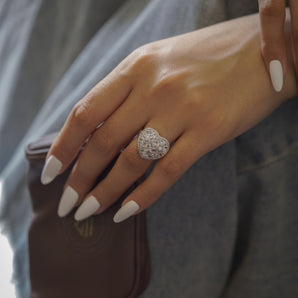 PAVE HEART RING