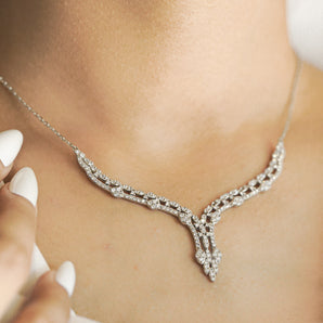 ZIRCONIA DRAPE NECKLACE