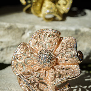 ROSE GOLD PLATED FILIGREE BLOOM RING