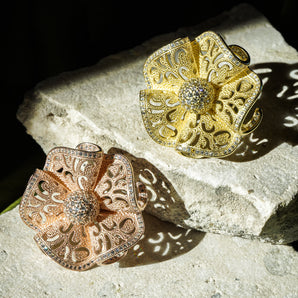 ROSE GOLD PLATED FILIGREE BLOOM RING