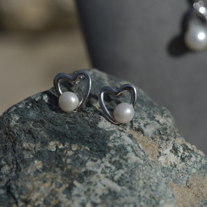 PEARL HEART PENDANT SET