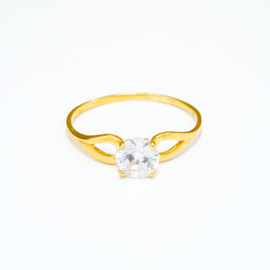 GOLD ZIRCON SOLITAIRE RING