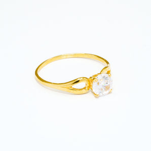 GOLD ZIRCON SOLITAIRE RING