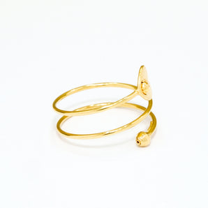 GOLD SPIRAL HEART RING