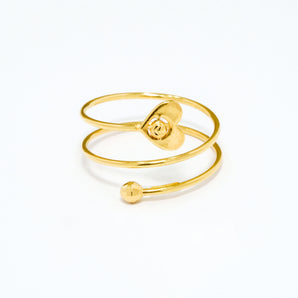 GOLD SPIRAL HEART RING